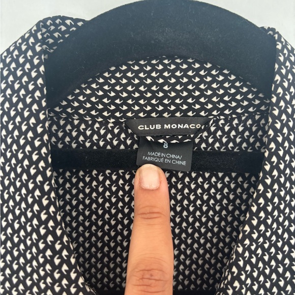 Club Monaco Black and White Patterned Blouse - Picture 3 of 7